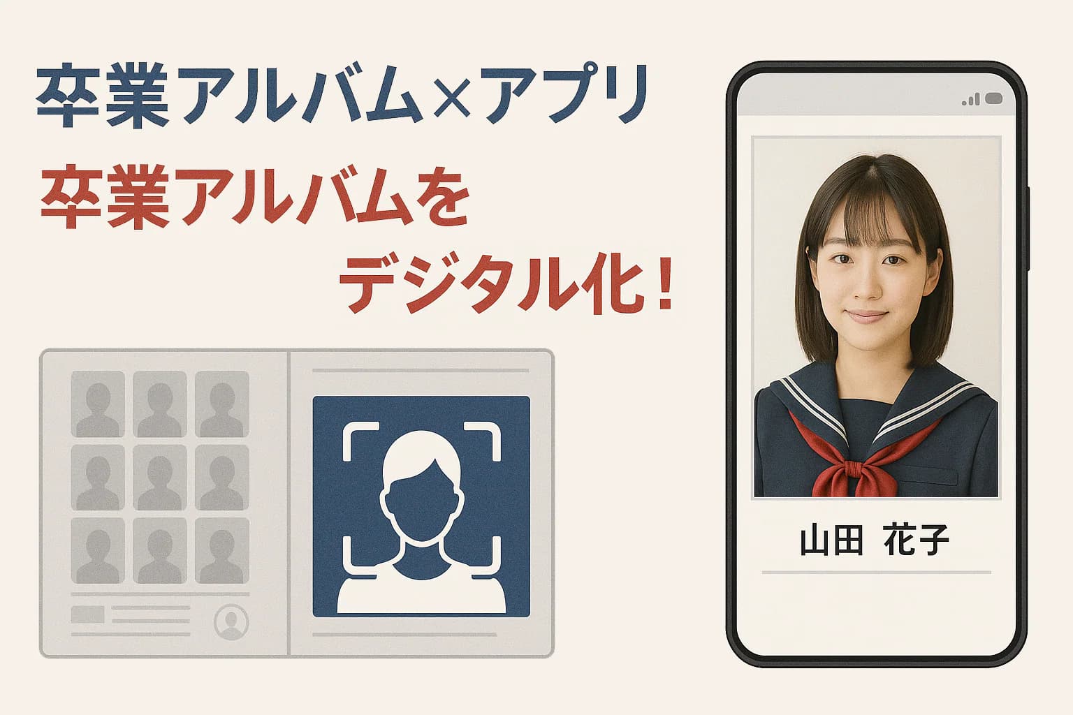 卒業アルバムの新定番「卒業ビジュアル」、制作できます。